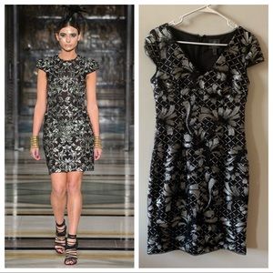 Elegant Black and Silver Patterned Dress